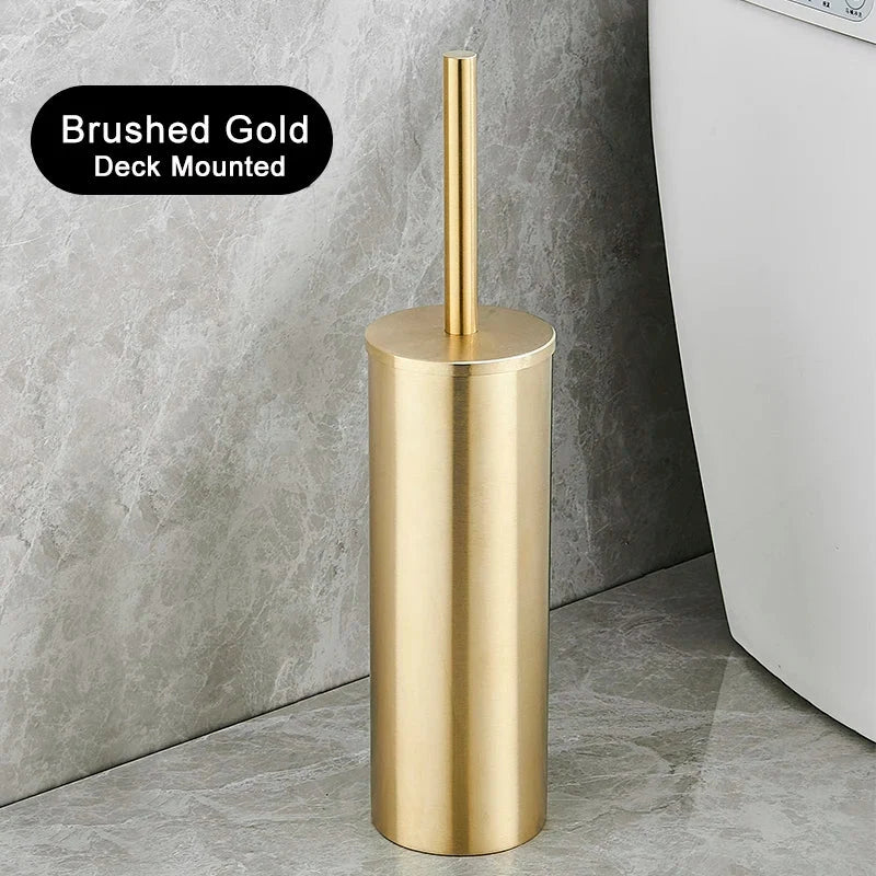 Toilet Brush & Holder Rustproof Stainless Steel