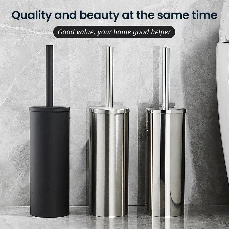 Toilet Brush & Holder Rustproof Stainless Steel