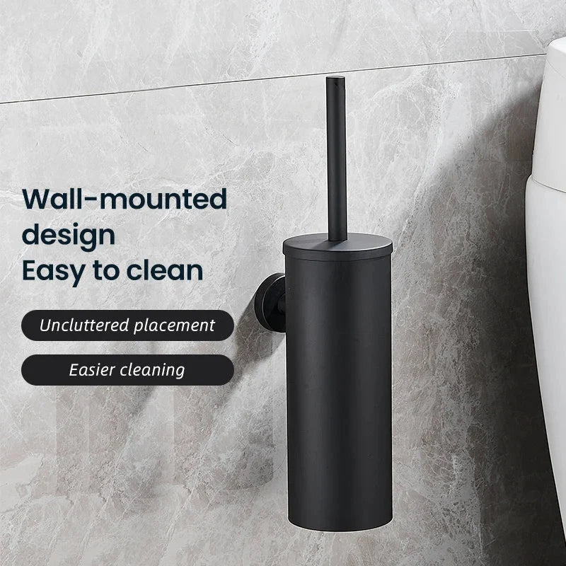 Toilet Brush & Holder Rustproof Stainless Steel
