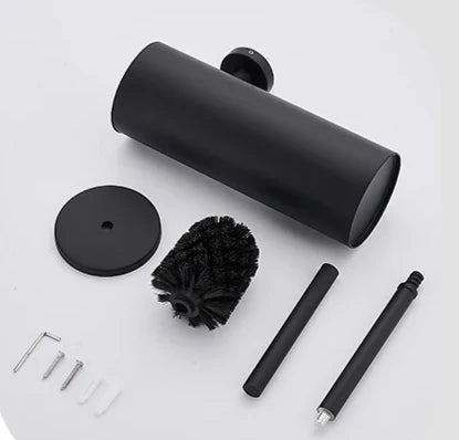Toilet Brush Set Wall-Mounted Stainless Steel Rust-Resistant & Leak-Proof