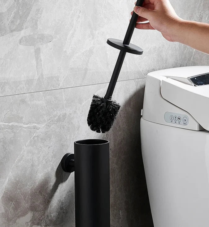 Toilet Brush Set Wall-Mounted Stainless Steel Rust-Resistant & Leak-Proof