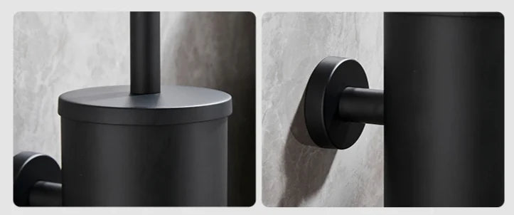 Toilet Brush Set Wall-Mounted Stainless Steel Rust-Resistant & Leak-Proof
