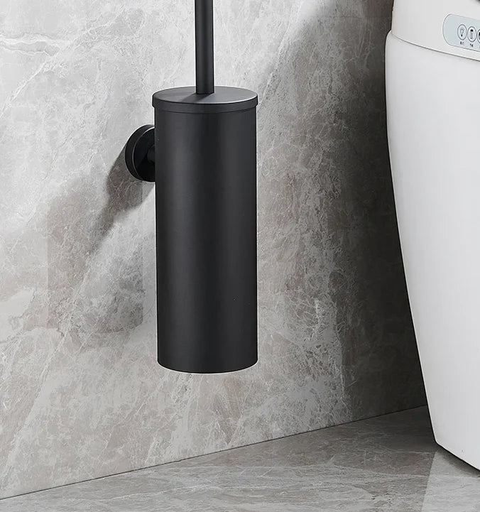 Toilet Brush Set Wall-Mounted Stainless Steel Rust-Resistant & Leak-Proof