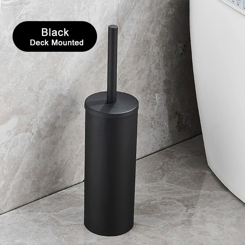 Toilet Brush Set Wall-Mounted Stainless Steel Rust-Resistant & Leak-Proof