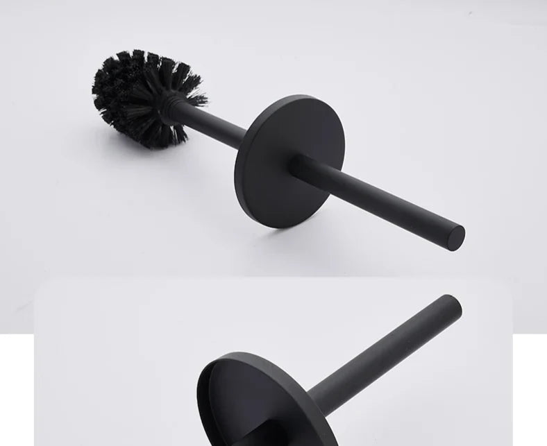 Toilet Brush Set Wall-Mounted Stainless Steel Rust-Resistant & Leak-Proof