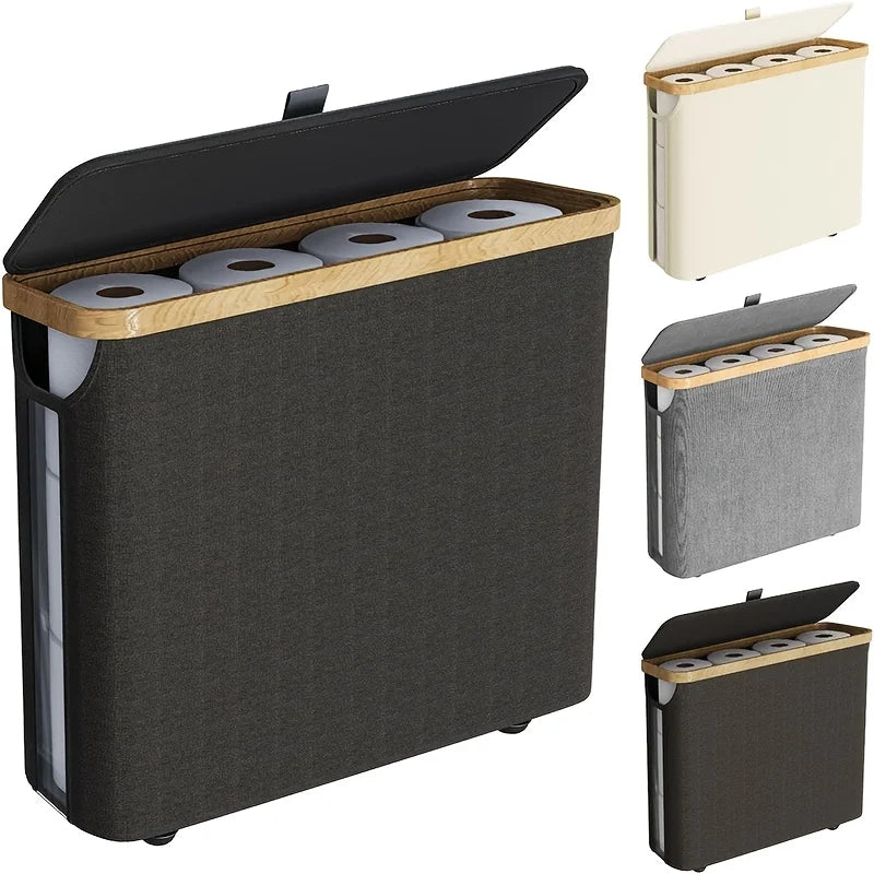 Toilet Paper Holder Closed Storage Holds Multiple Rolls