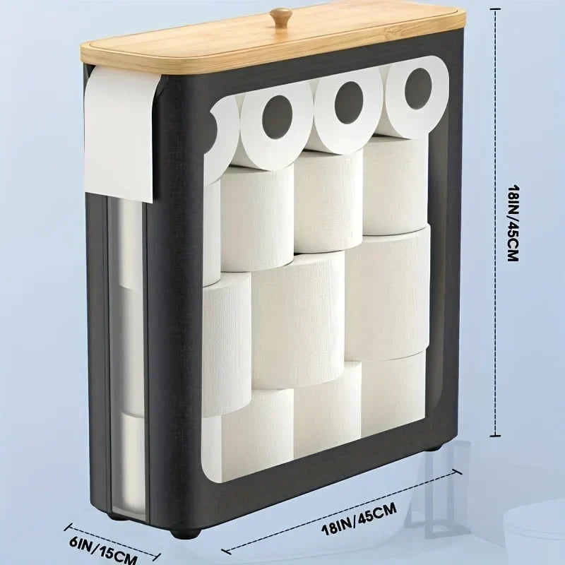 Toilet Paper Holder Closed Storage Holds Multiple Rolls