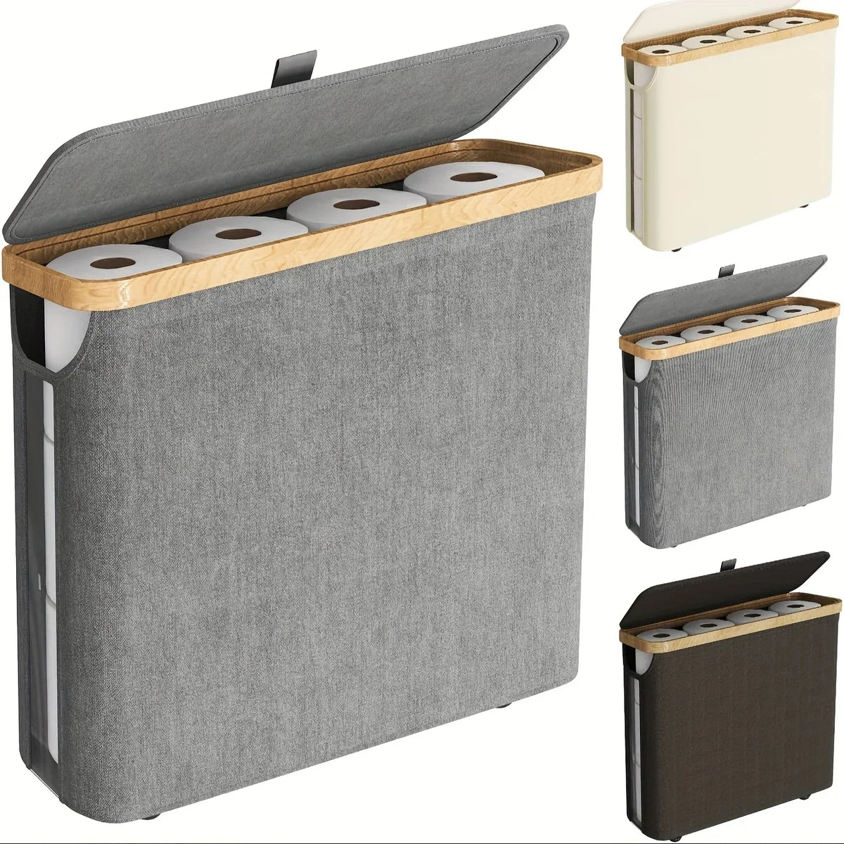 Toilet Paper Holder Closed Storage Holds Multiple Rolls