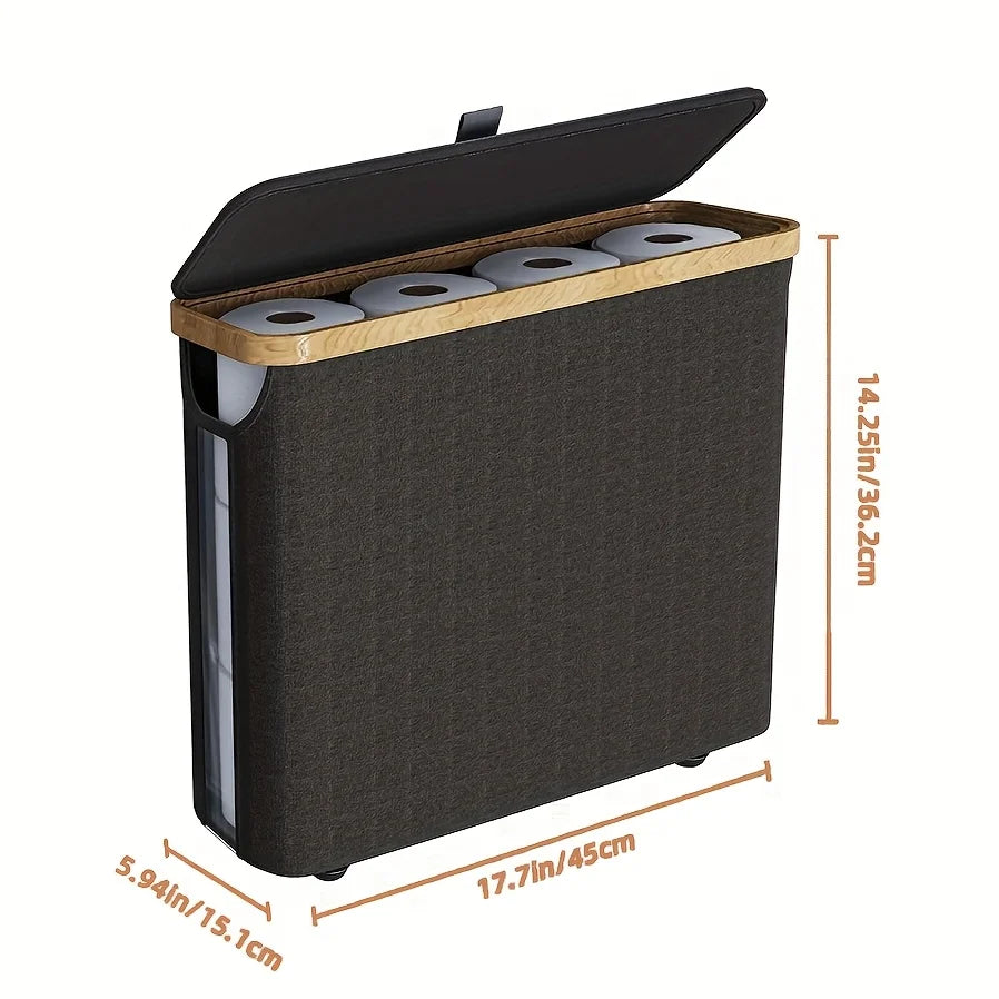 Toilet Paper Holder Closed Storage Holds Multiple Rolls
