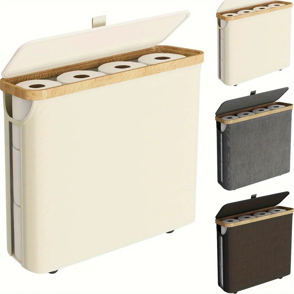 Toilet Paper Holder Closed Storage Holds Multiple Rolls