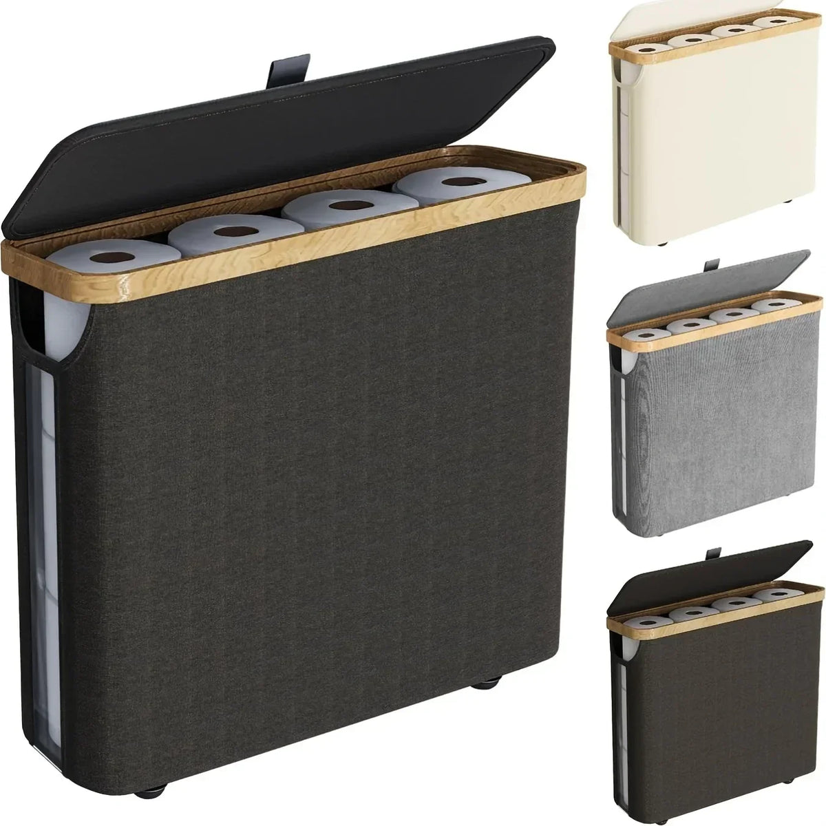 Toilet Paper Holder Closed Storage Holds Multiple Rolls
