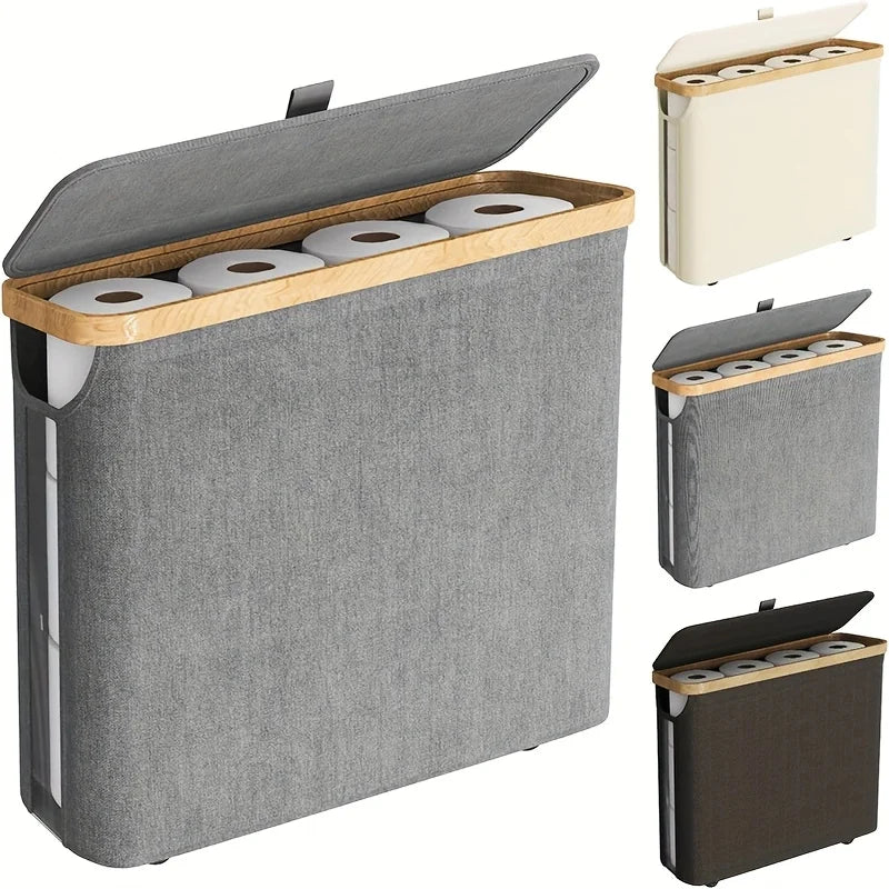 Toilet Paper Holder Closed Storage Holds Multiple Rolls