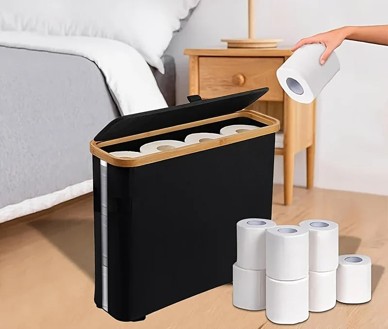 Toilet Paper Holder Closed Storage Holds Multiple Rolls
