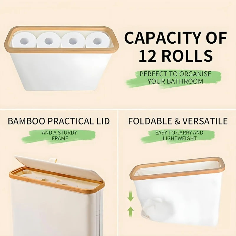Toilet Paper Holder Closed Storage Holds Multiple Rolls