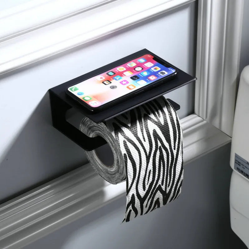 Toilet Paper Holder Rust-Resistant Aluminium Wall-Mount Shelf