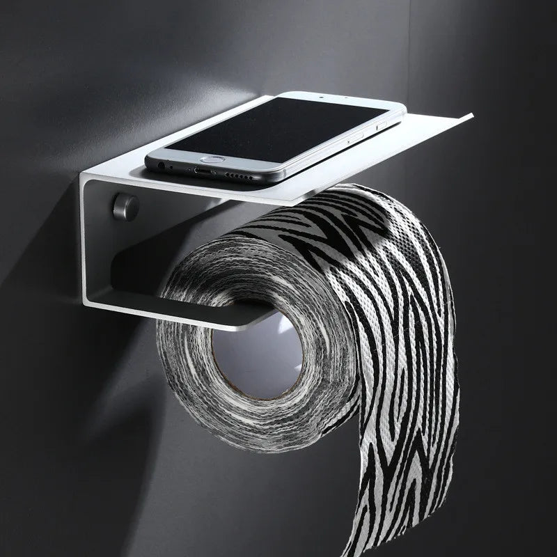 Toilet Paper Holder Rust-Resistant Aluminium Wall-Mount Shelf