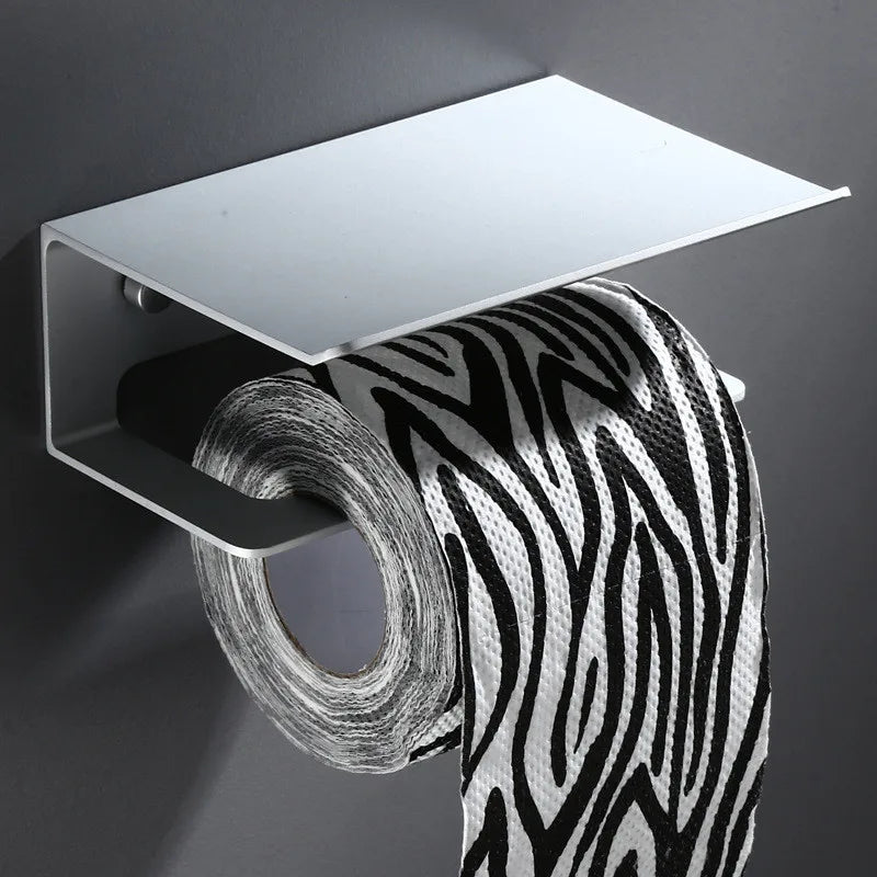 Toilet Paper Holder Rust-Resistant Aluminium Wall-Mount Shelf