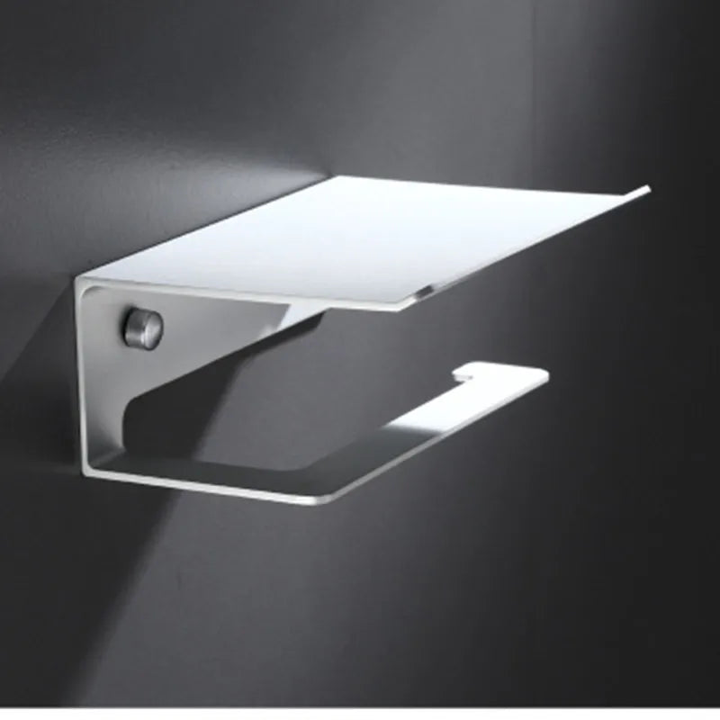 Toilet Paper Holder Rust-Resistant Aluminium Wall-Mount Shelf