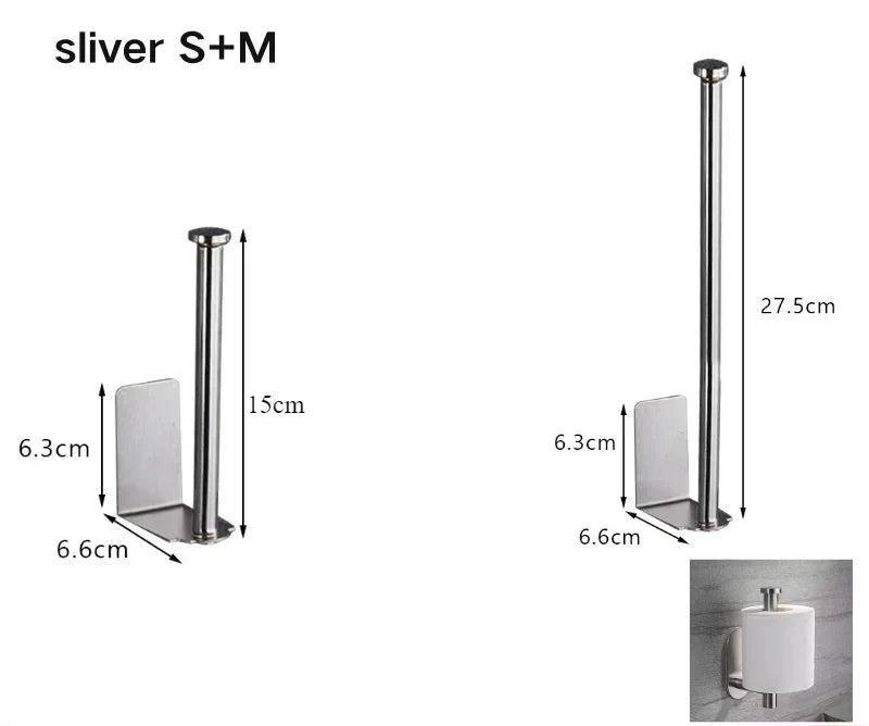Toilet Paper Holder Self-Adhesive & Drill-Free Stainless Steel
