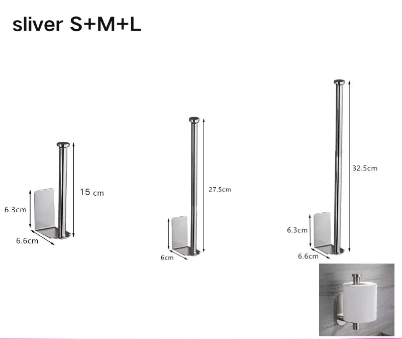 Toilet Paper Holder Self-Adhesive & Drill-Free Stainless Steel