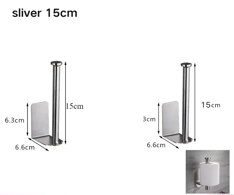 Toilet Paper Holder Self-Adhesive & Drill-Free Stainless Steel