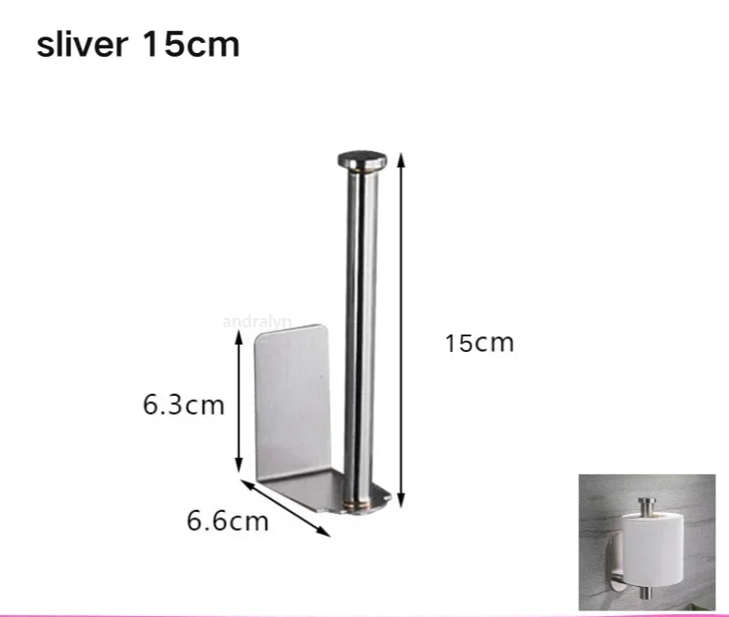 Toilet Paper Holder Self-Adhesive & Drill-Free Stainless Steel