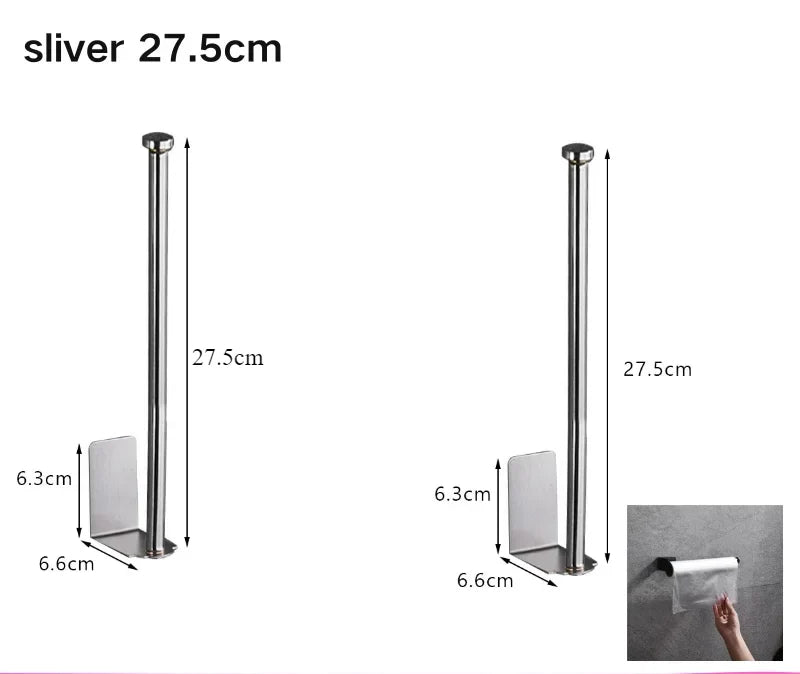 Toilet Paper Holder Self-Adhesive & Drill-Free Stainless Steel