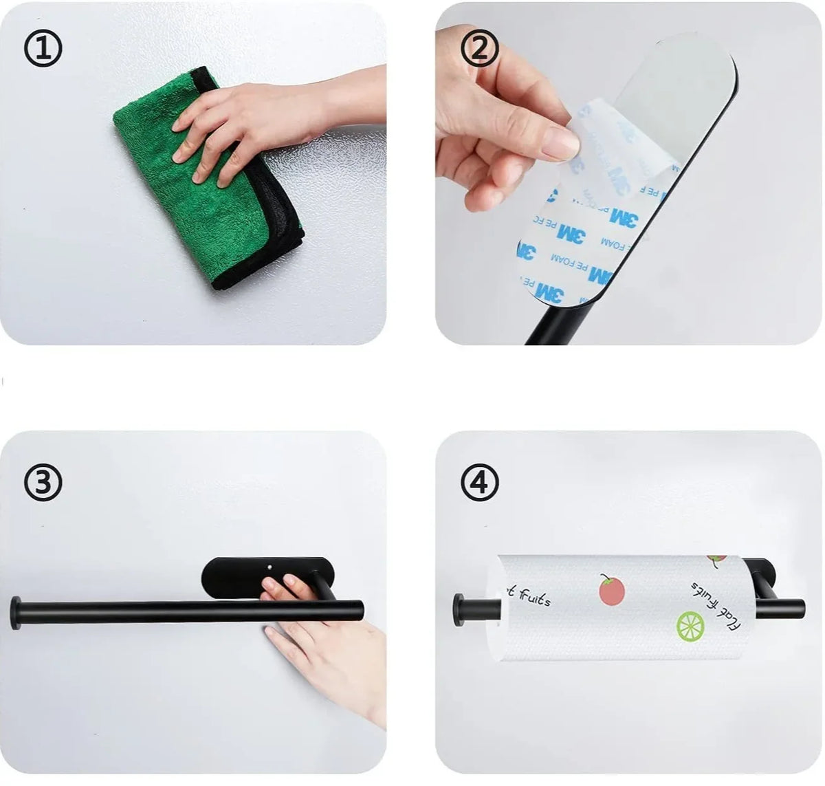 Toilet Paper Holder Self-Adhesive & Drill-Free Stainless Steel