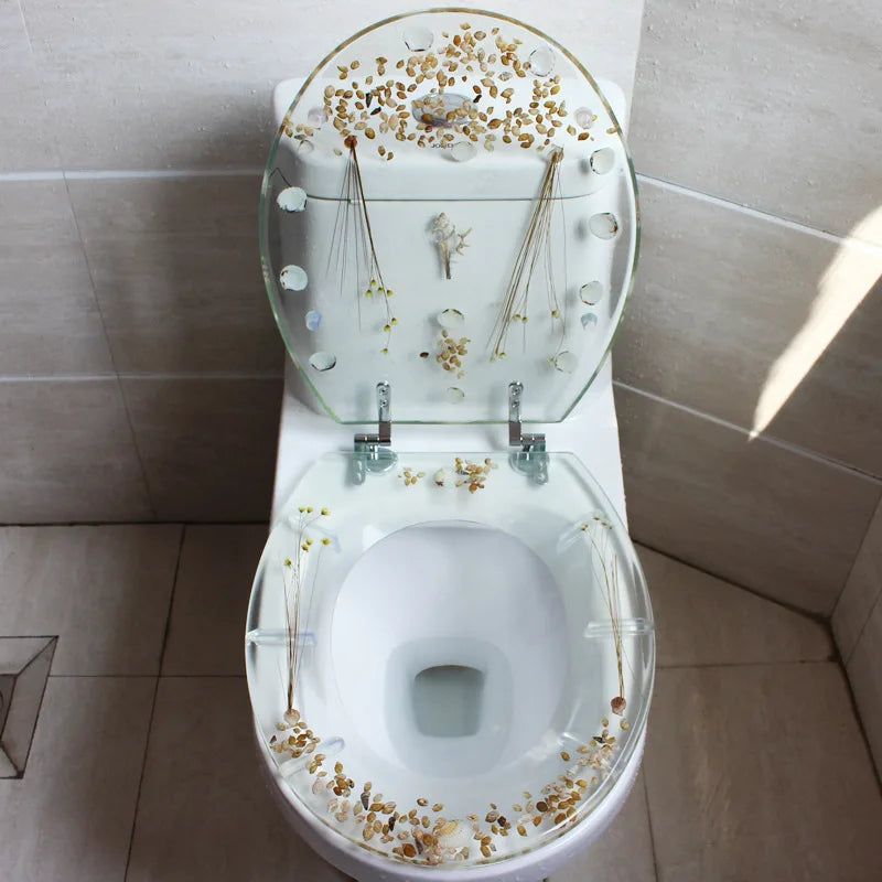 Toilet Seat Soft-Close Resin Stainless Steel Hinges