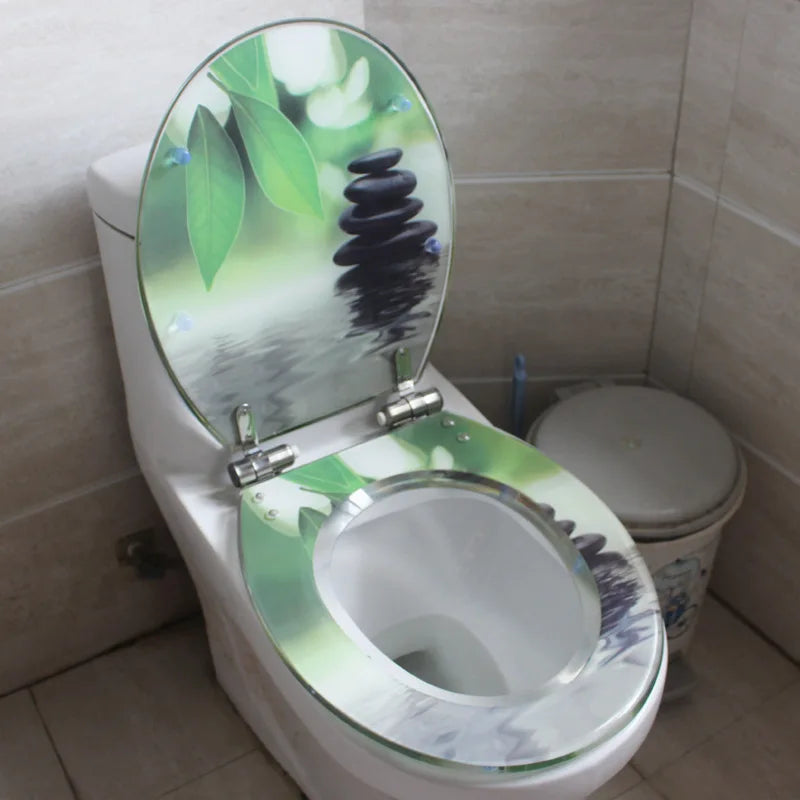 Toilet Seat Soft-Close Resin Stainless Steel Hinges