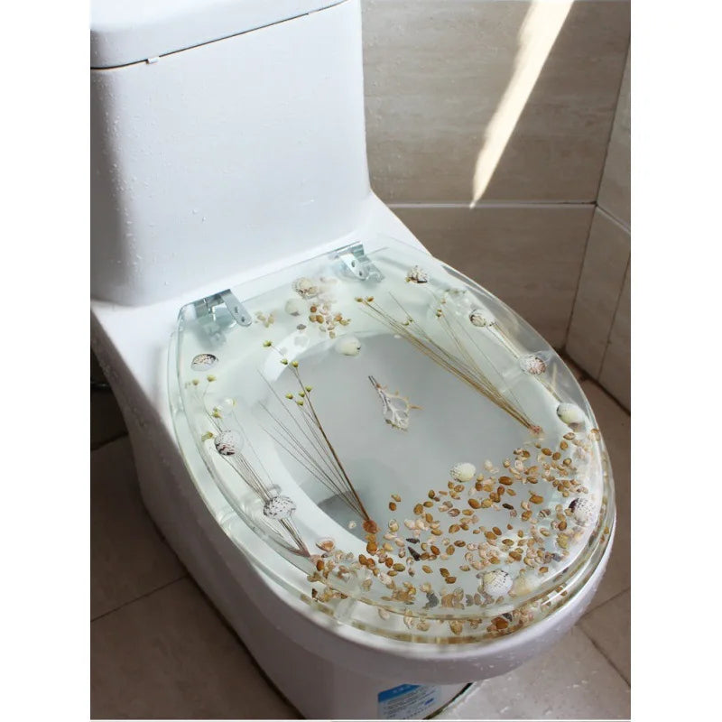 Toilet Seat Soft-Close Resin Stainless Steel Hinges