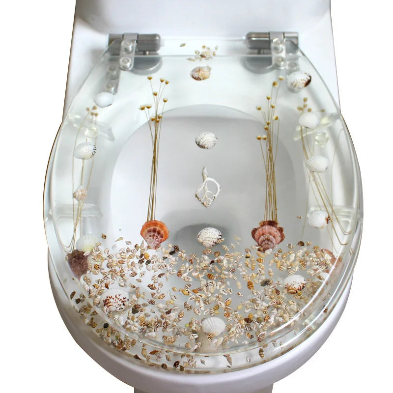 Toilet Seat Soft-Close Resin Stainless Steel Hinges