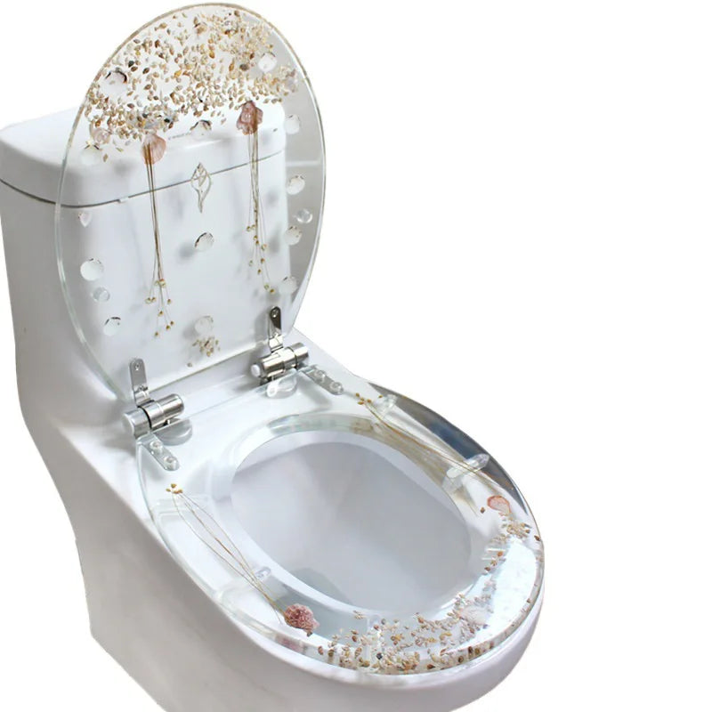Toilet Seat Soft-Close Resin Stainless Steel Hinges