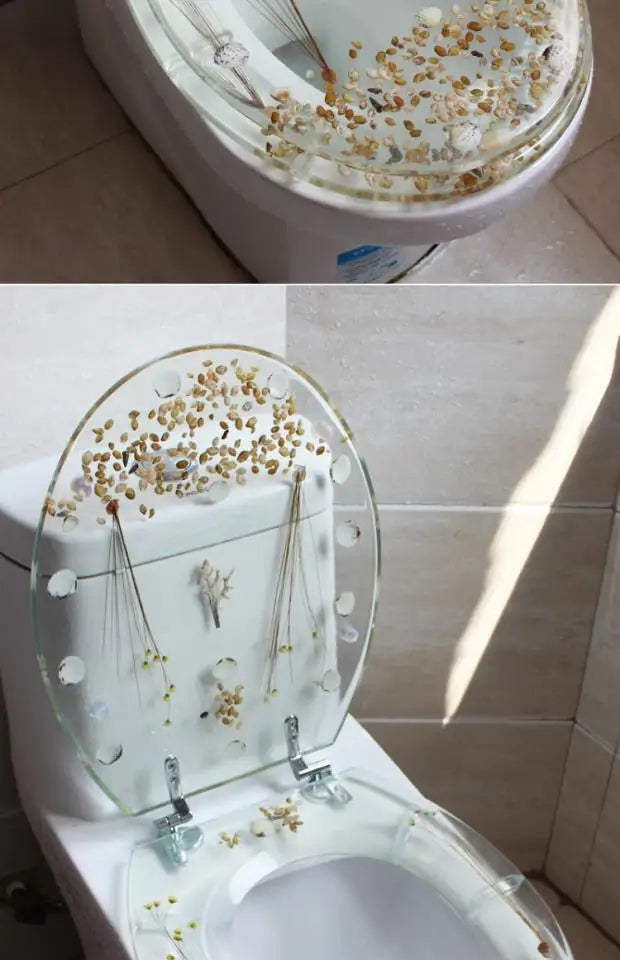 Toilet Seat Soft-Close Resin Stainless Steel Hinges