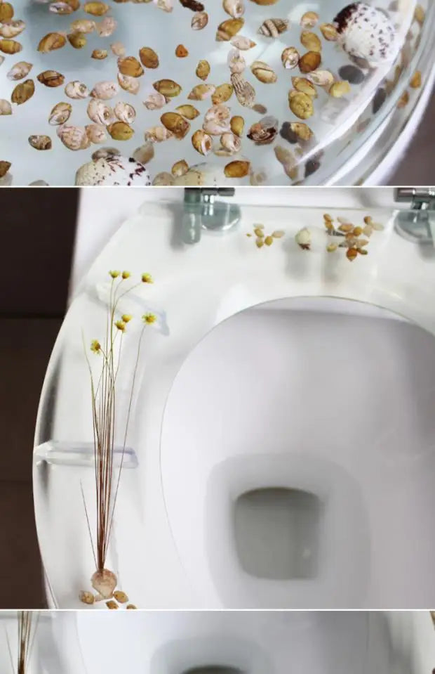 Toilet Seat Soft-Close Resin Stainless Steel Hinges