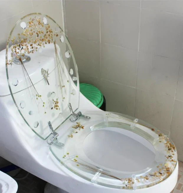 Toilet Seat Soft-Close Resin Stainless Steel Hinges