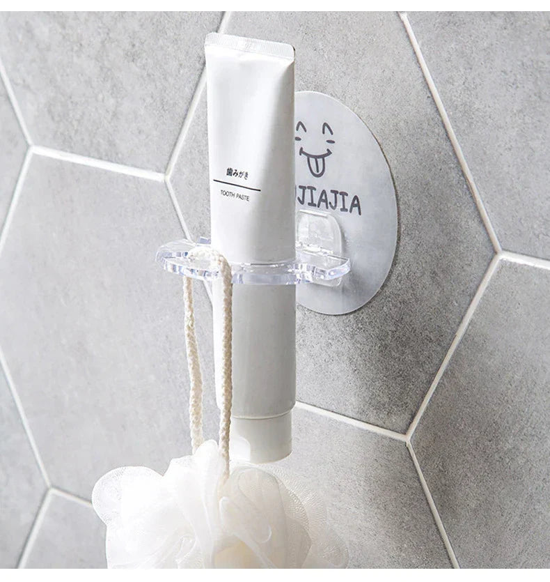 Toothbrush & Bathroom Organizer Self-Adhesive No-Drill Waterproof PVC