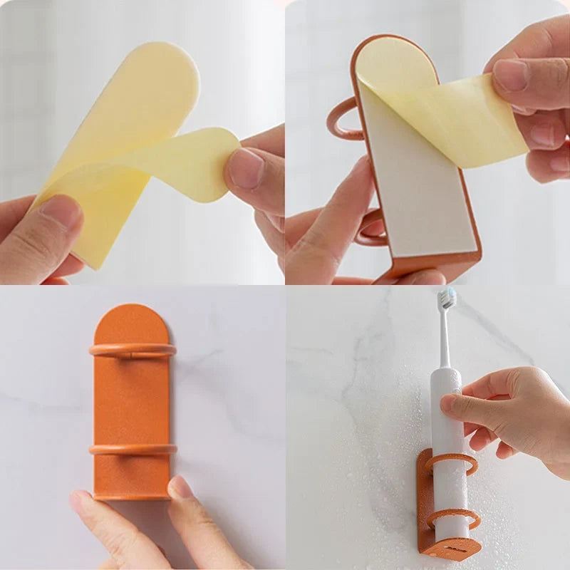 Toothbrush & Razor Holder No-Drill Self-Adhesive Rust-Resistant