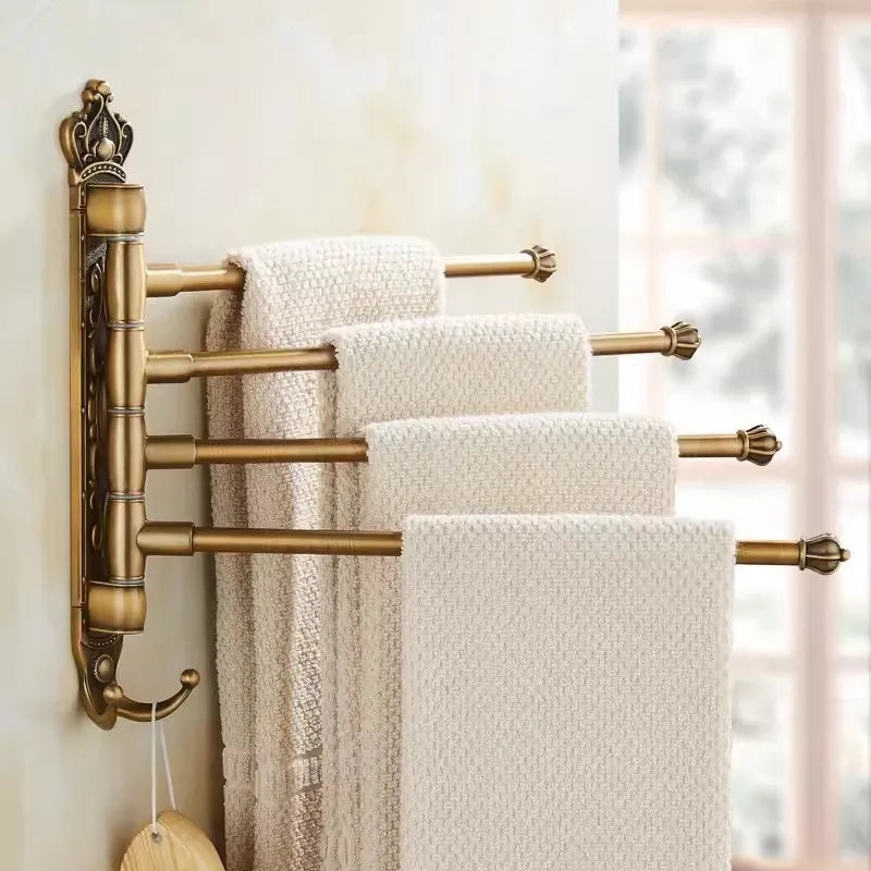Towel Bar Foldable Aluminum Brushed Gold