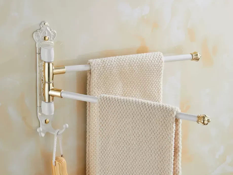 Towel Bar Foldable Aluminum Brushed Gold