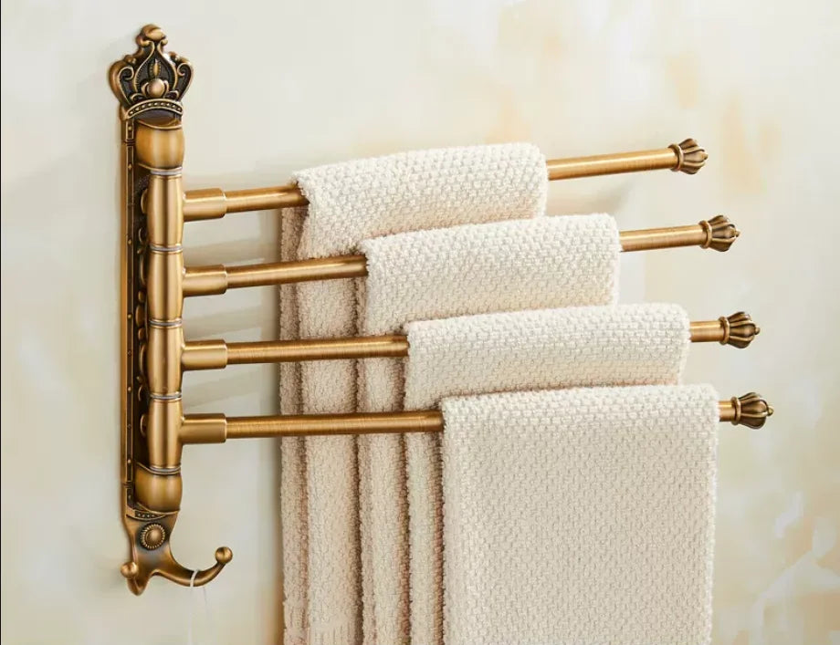 Towel Bar Foldable Aluminum Brushed Gold