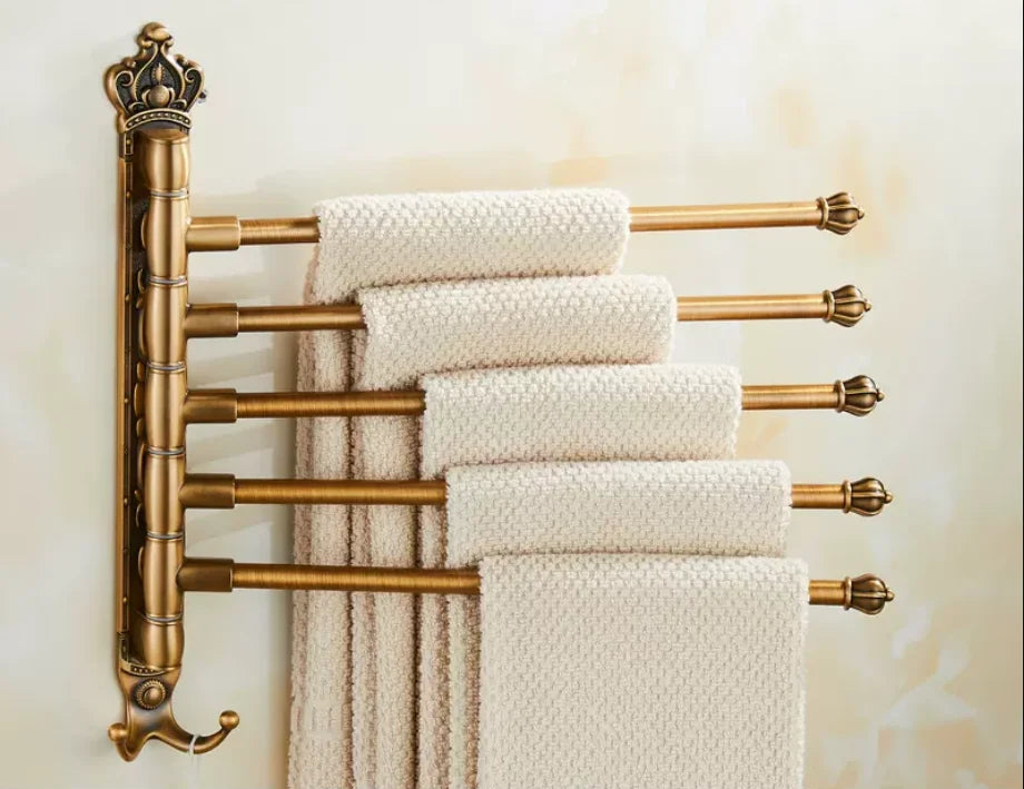 Towel Bar Foldable Aluminum Brushed Gold
