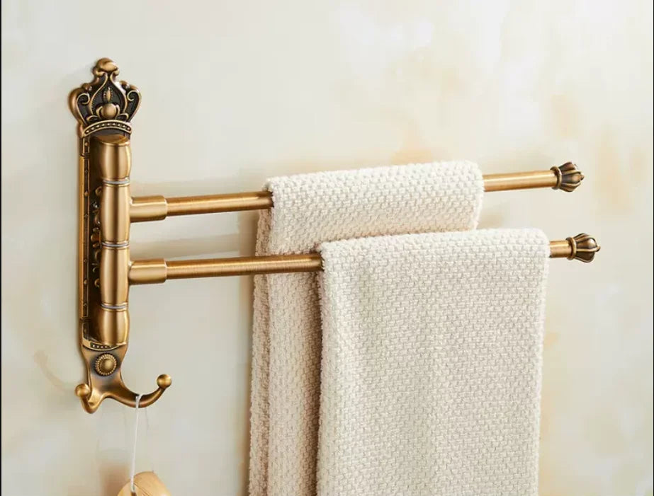 Towel Bar Foldable Aluminum Brushed Gold