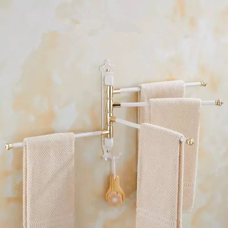 Towel Bar Foldable Aluminum Brushed Gold