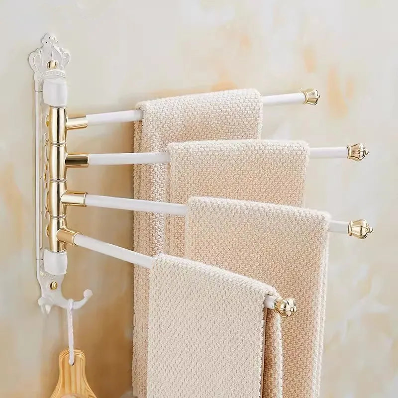 Towel Bar Foldable Aluminum Brushed Gold