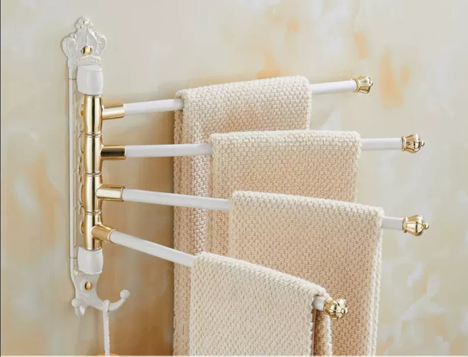 Towel Bar Foldable Aluminum Brushed Gold