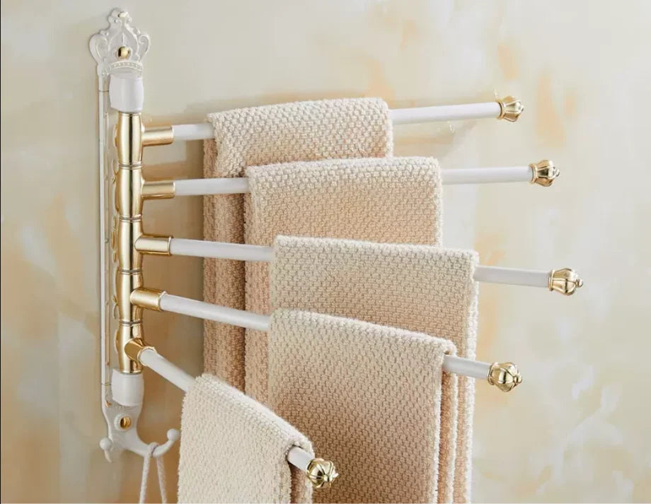 Towel Bar Foldable Aluminum Brushed Gold