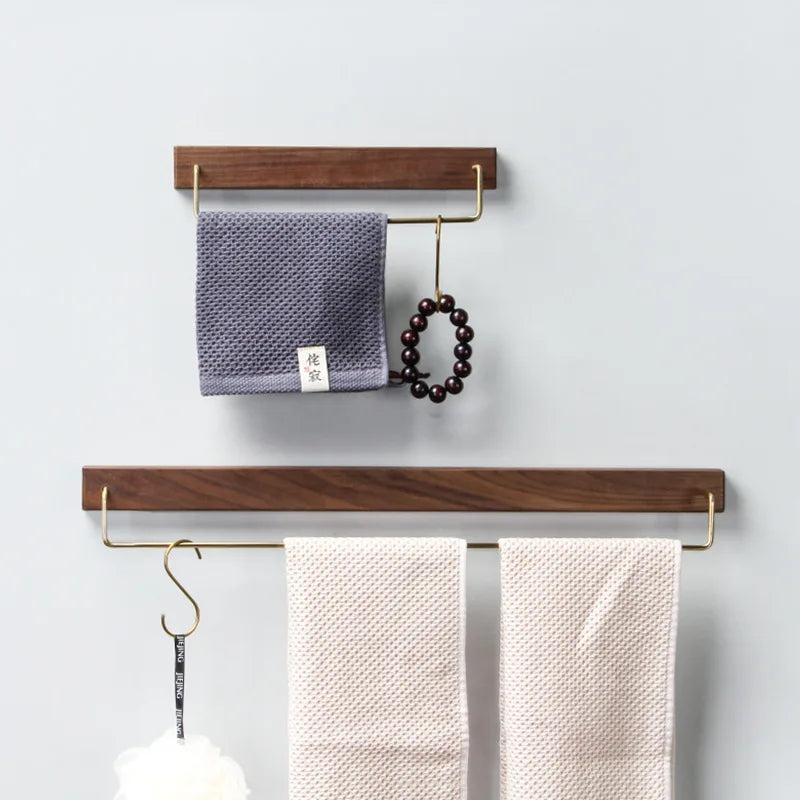 Towel Bar Wall-Mounted Stainless Steel Integrated Hook