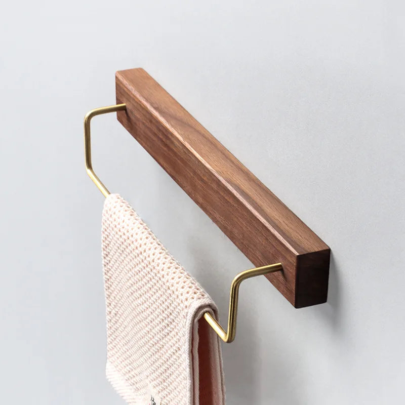 Towel Bar Wall-Mounted Stainless Steel Integrated Hook