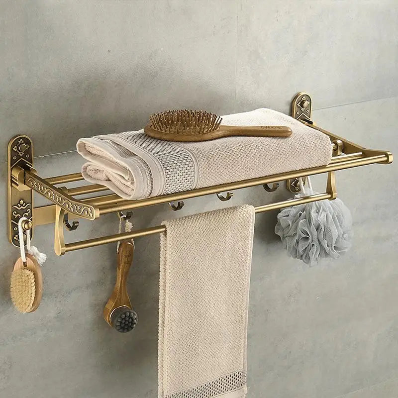 Towel Rack Wall-Mounted Foldable & Space-Saving Aluminum